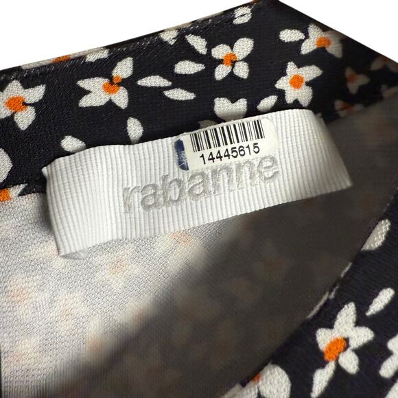 Paco Rabanne Black Floral Jersey Short Sleeve Crewneck Midi Dress Size XXL - Picture 9 of 16